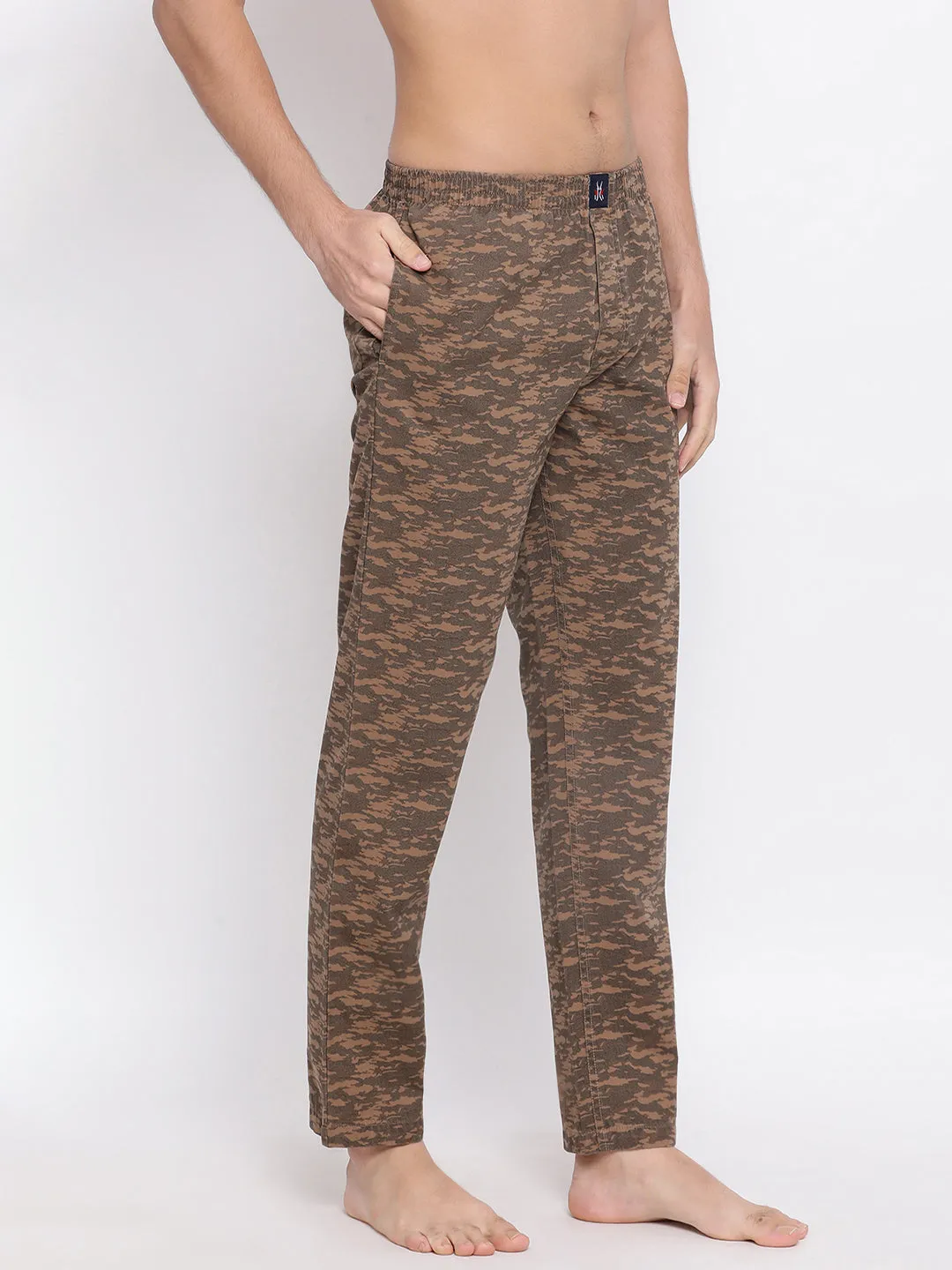 Brown Printed Slim fit Lounge Pants