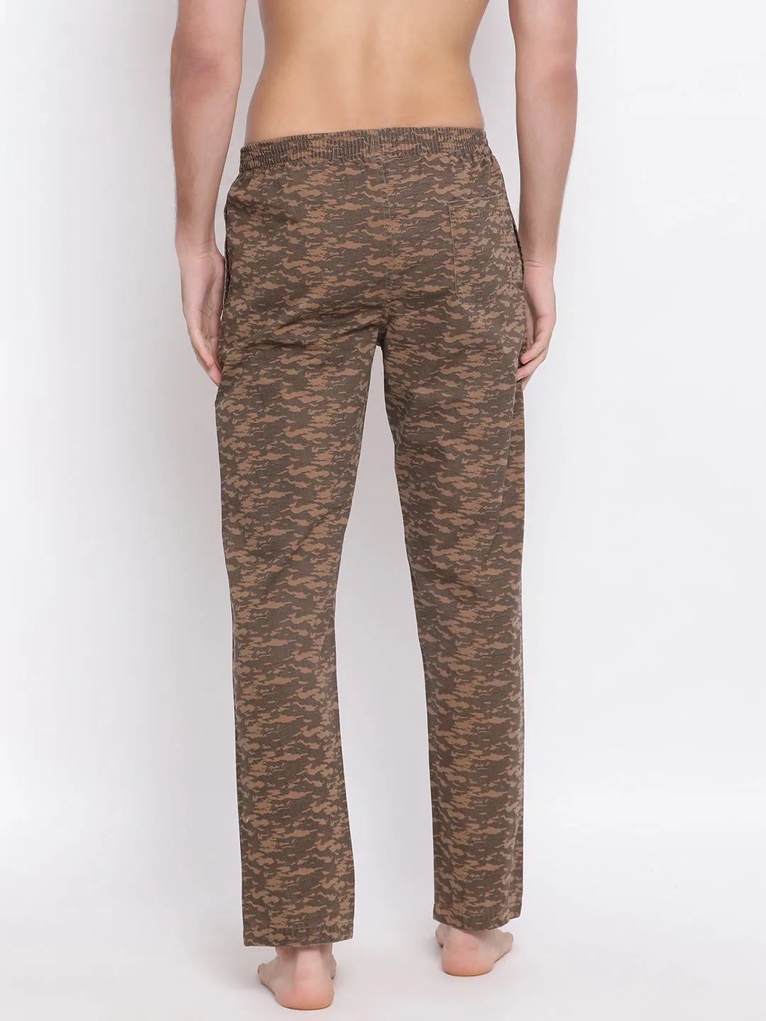 Brown Printed Slim fit Lounge Pants