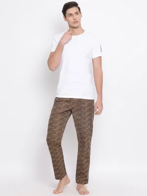 Brown Printed Slim fit Lounge Pants