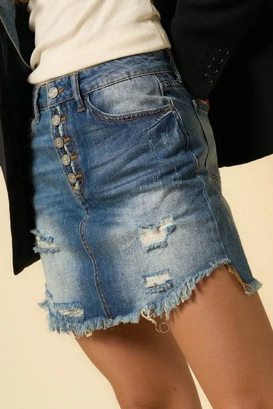 BUTTON DOWN MINI-SKIRT