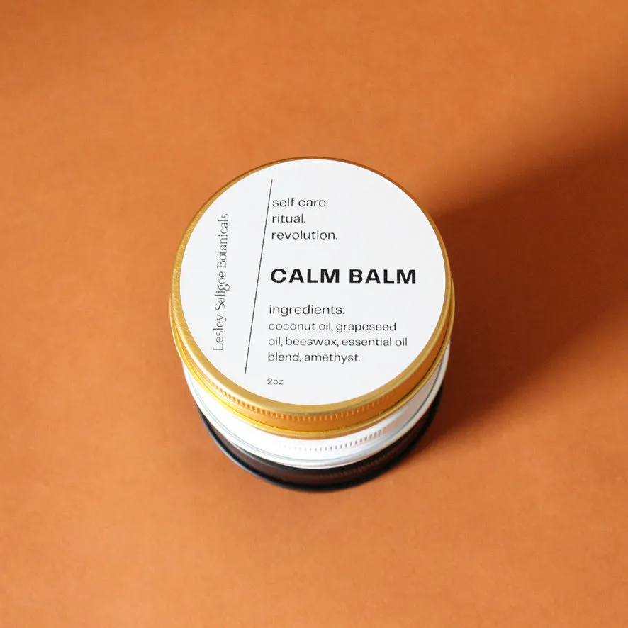 CALM BALM Aromatherapy To Go. All Natural. Lavender. Ylang Ylang. Amethyst. 2 oz Tin.