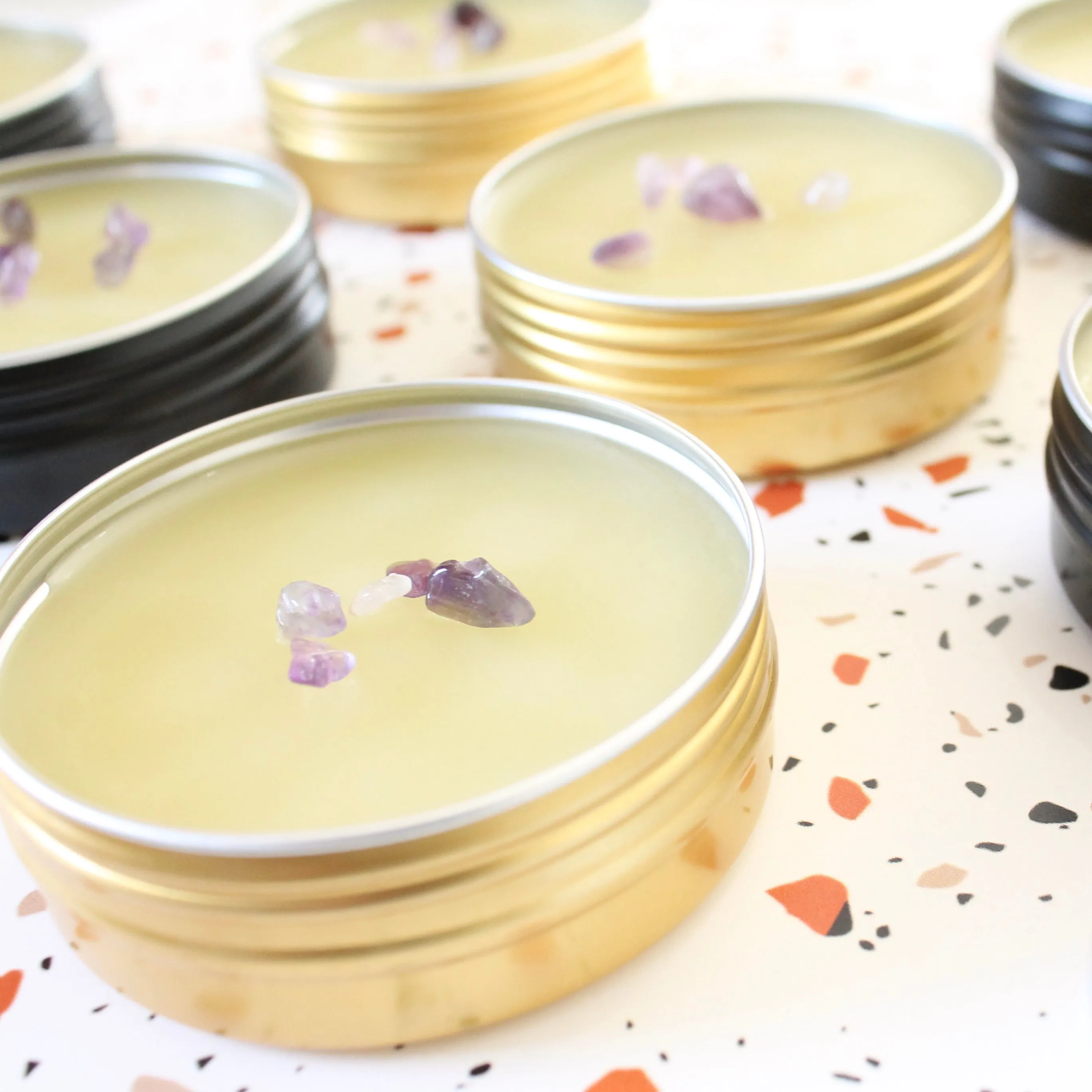 CALM BALM Aromatherapy To Go. All Natural. Lavender. Ylang Ylang. Amethyst. 2 oz Tin.