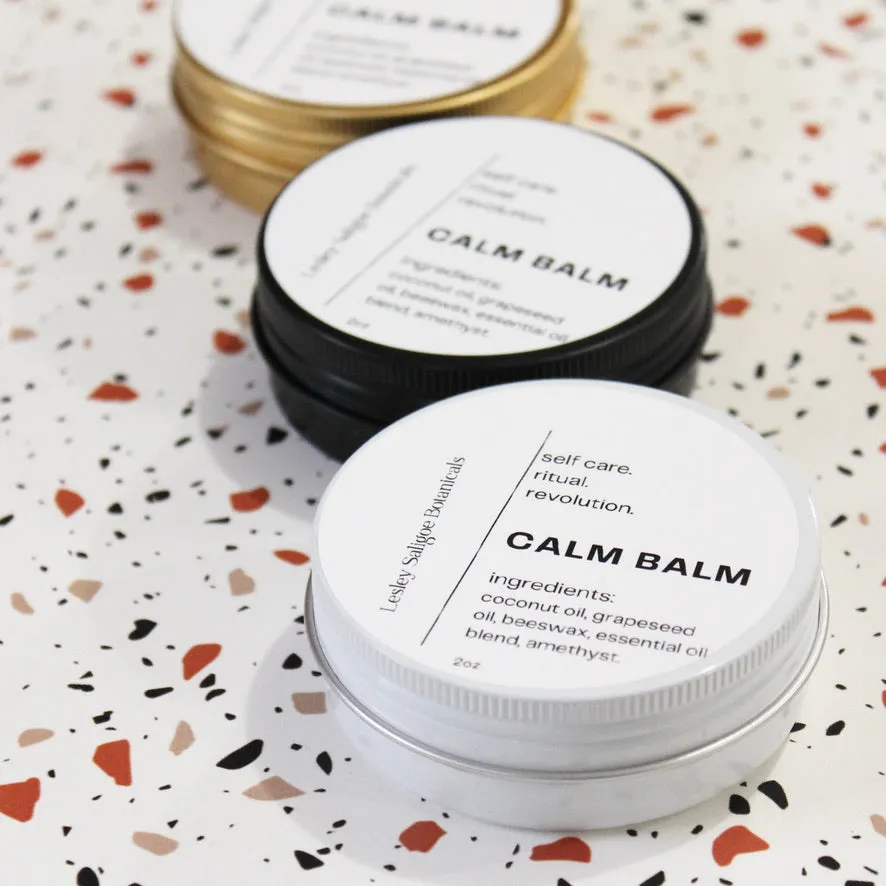 CALM BALM Aromatherapy To Go. All Natural. Lavender. Ylang Ylang. Amethyst. 2 oz Tin.