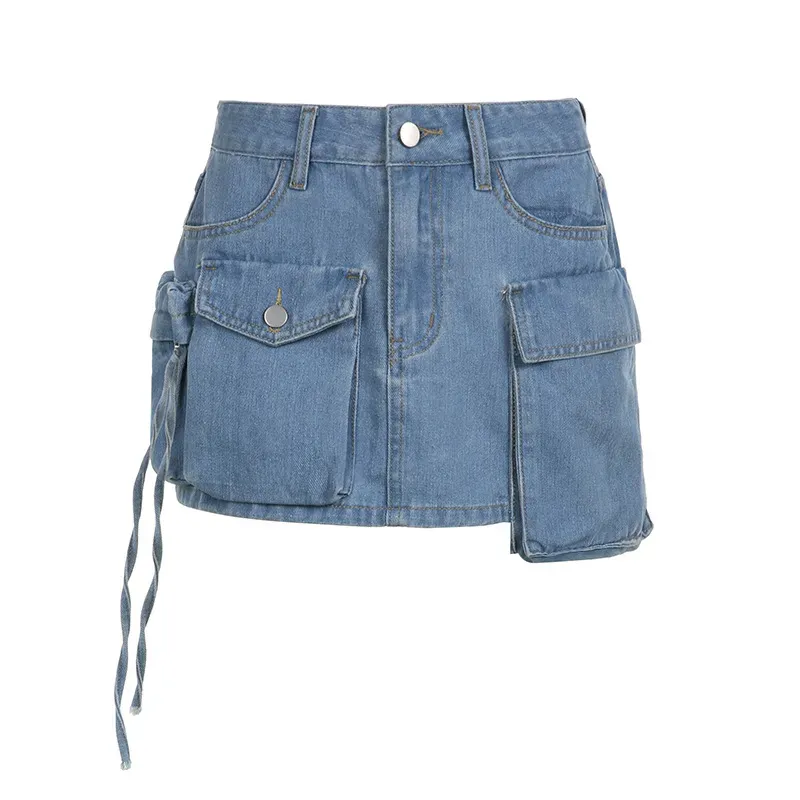 Cargo Babe Denim Mini Skirt