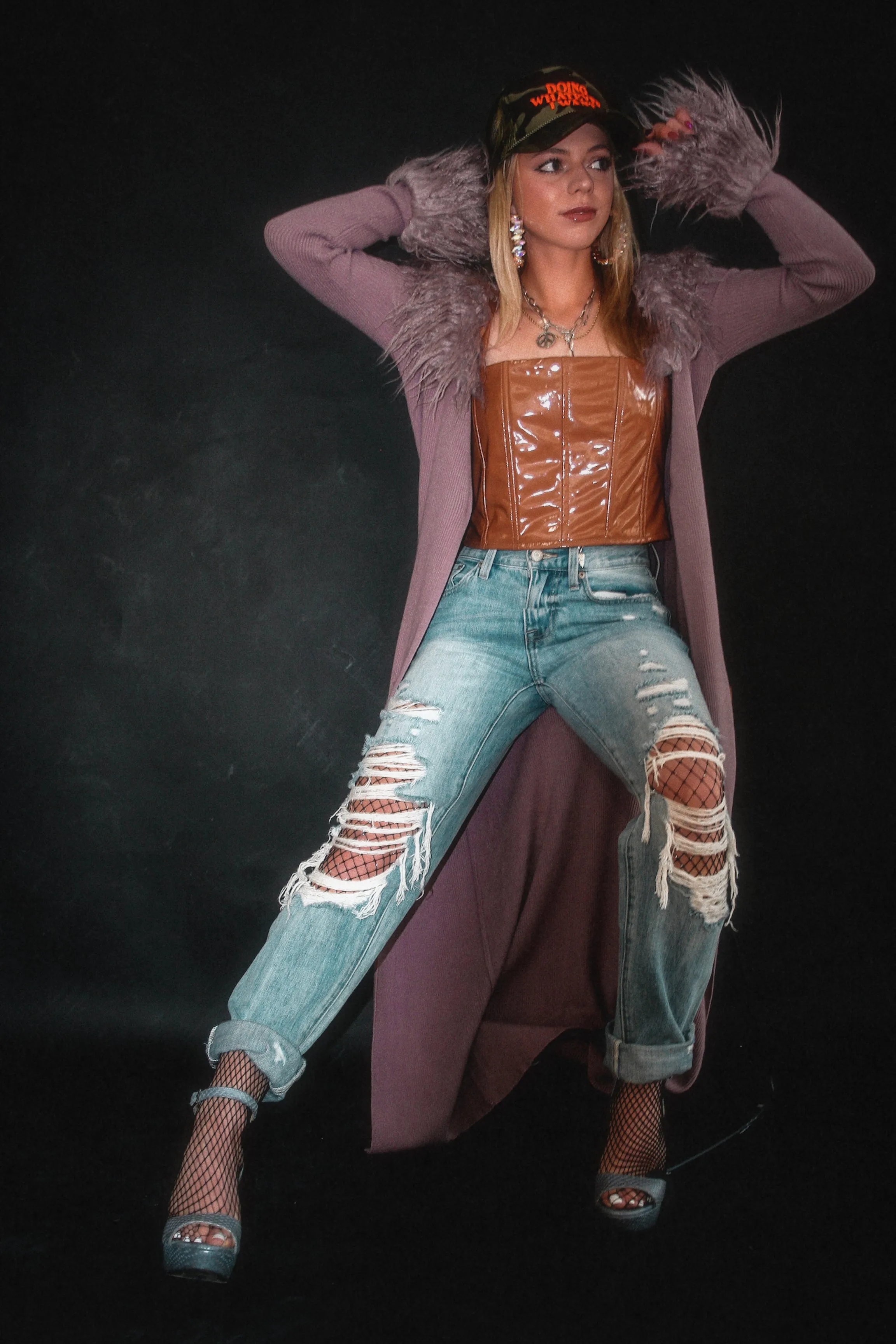 Cassie Super High Rise Straight Jean - Lucca Distressed