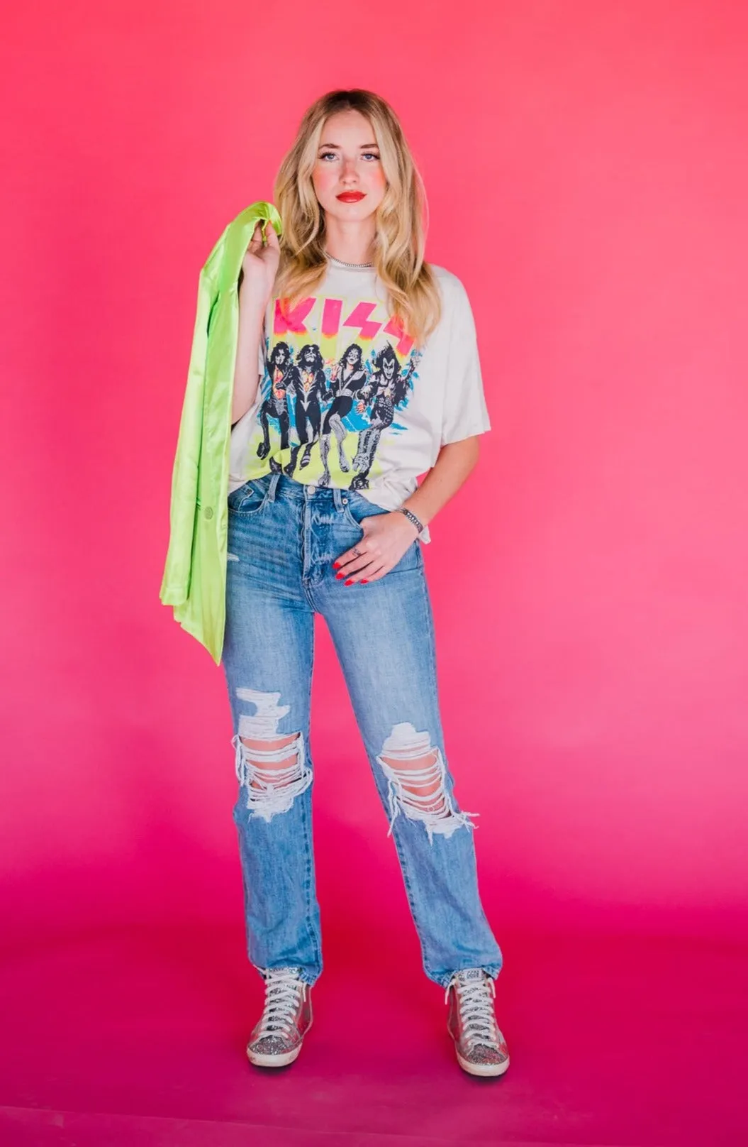 Cassie Super High Rise Straight Jean - Lucca Distressed
