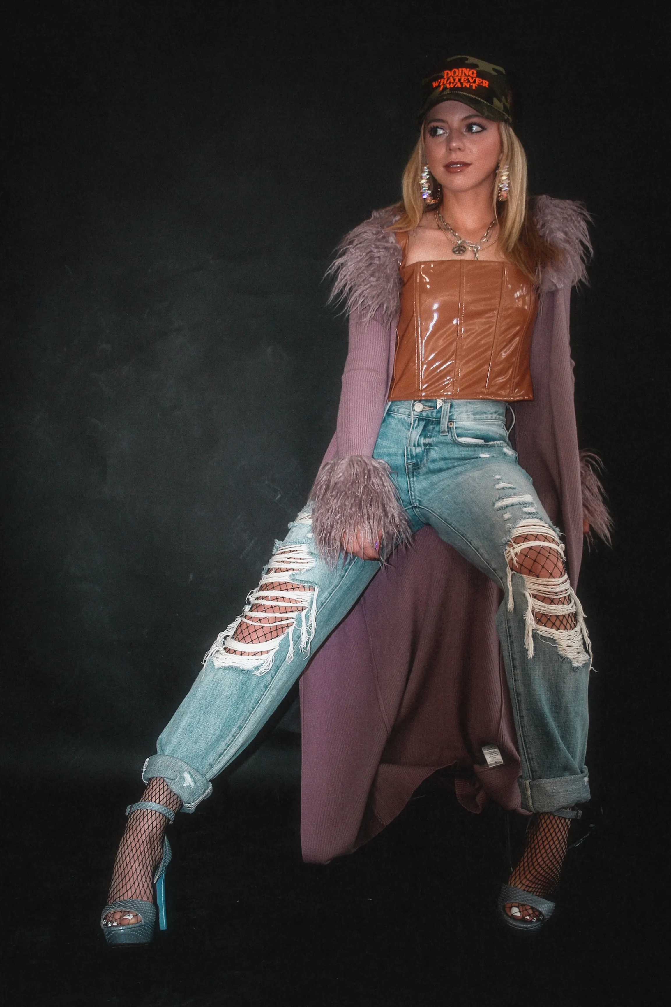 Cassie Super High Rise Straight Jean - Lucca Distressed