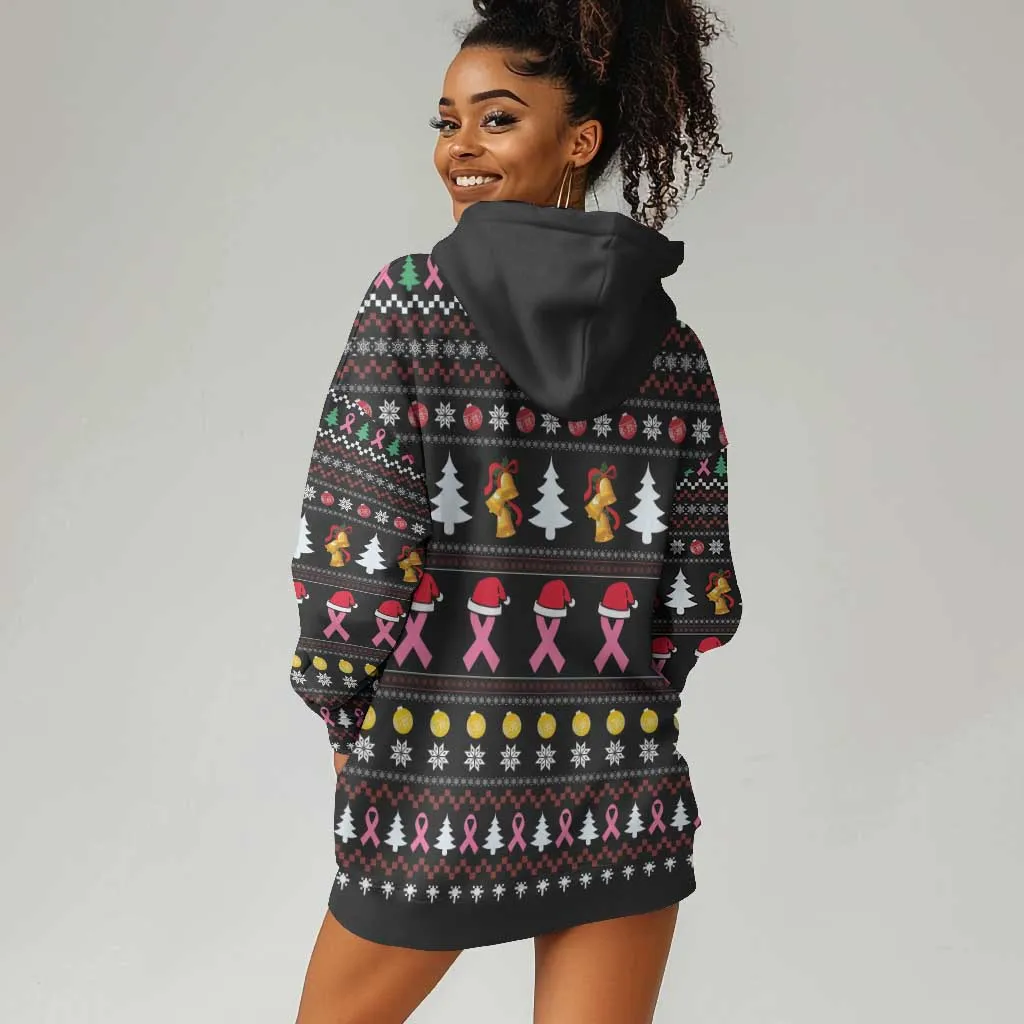 Christmas Tree Breast Cancer Afro Hoodie Dress Survivor African DT03