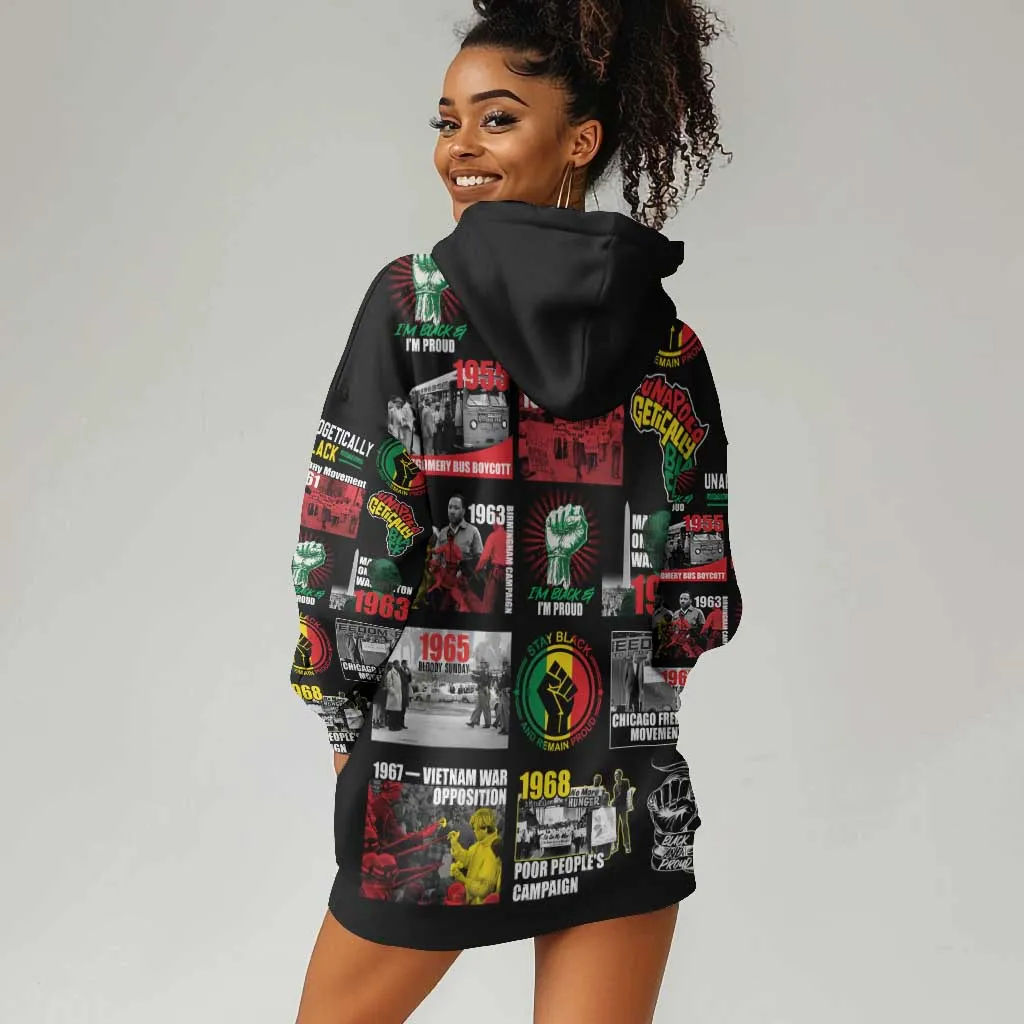 Civil Rights Movement Hoodie Dress Poster Art Black Pride DT02