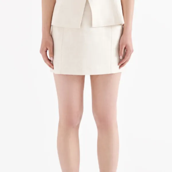 Clio Linen Mini Skirt White