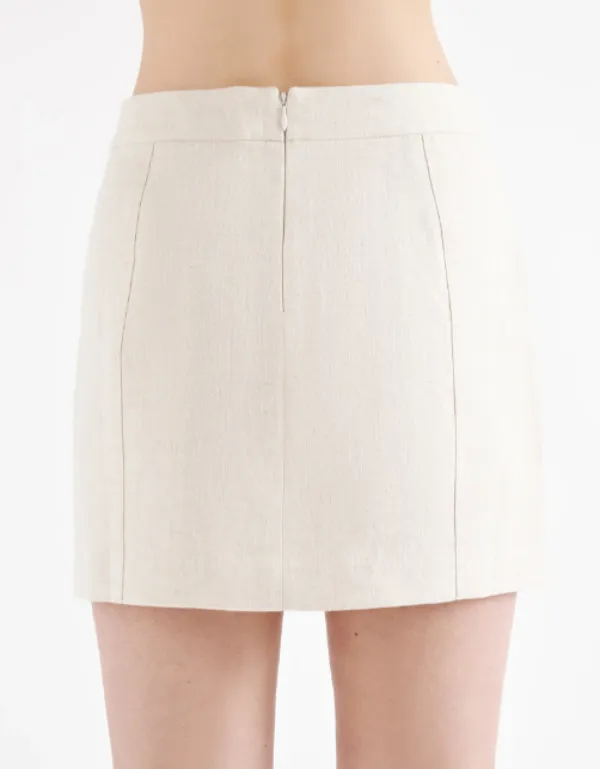 Clio Linen Mini Skirt White
