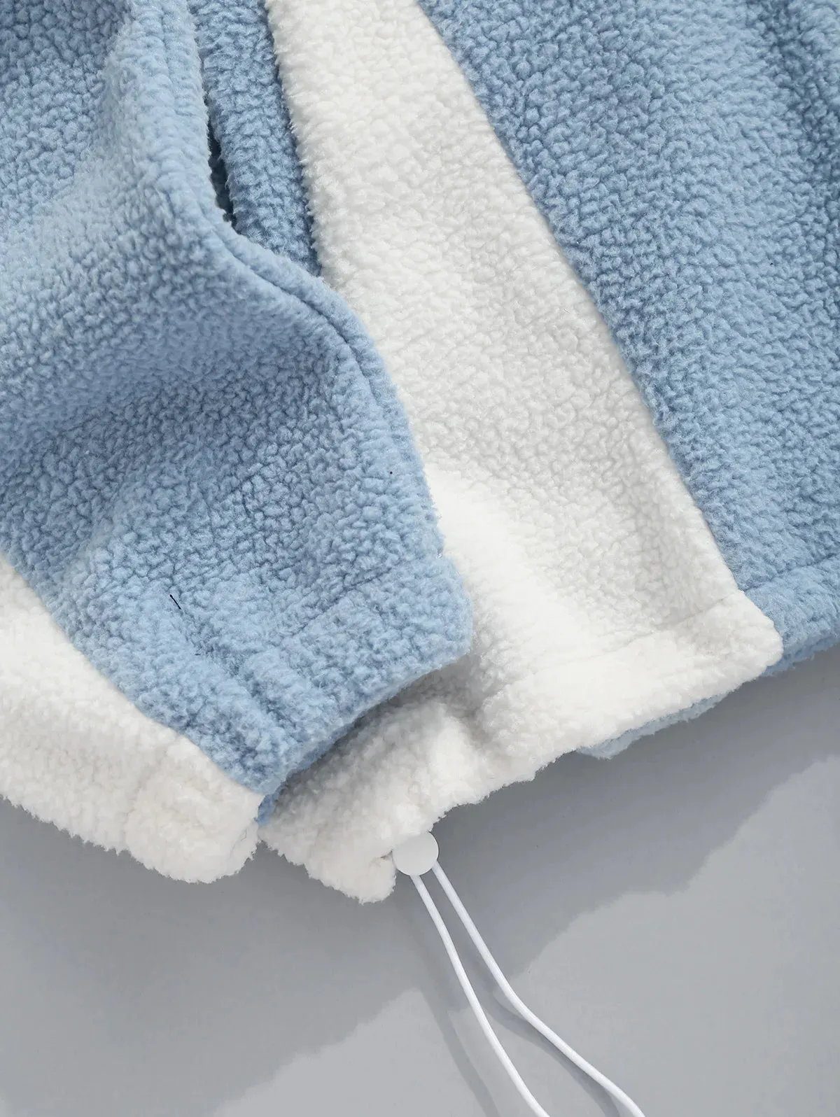 Color Block Fluffy Fleece Jacket