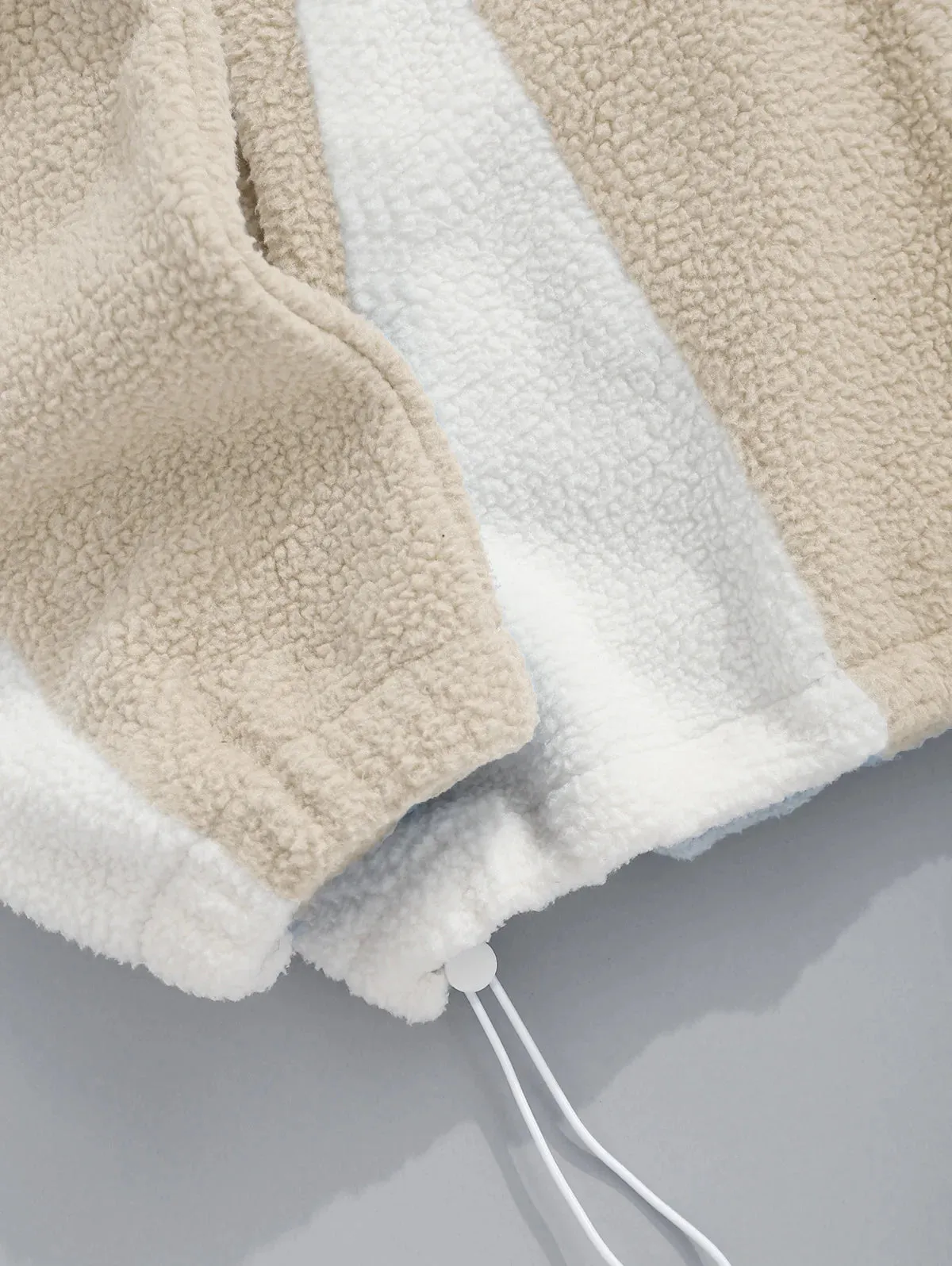 Color Block Fluffy Fleece Jacket