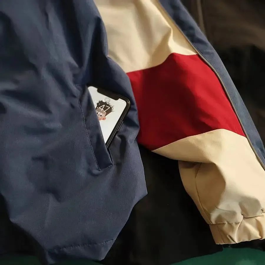 Color Block Y2K Patchwork Jacket for a Stylish Look
