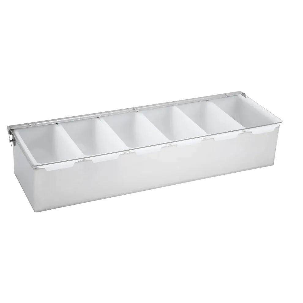 Condiment Holder with Stainless Steel Base - 4 or 6 Compartments - CDP-4 or CDP-6 - Winco
