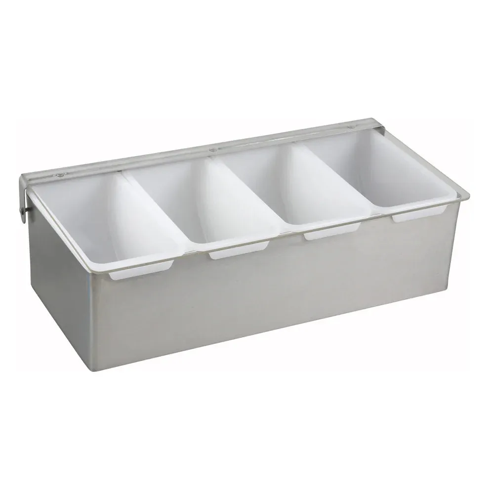 Condiment Holder with Stainless Steel Base - 4 or 6 Compartments - CDP-4 or CDP-6 - Winco