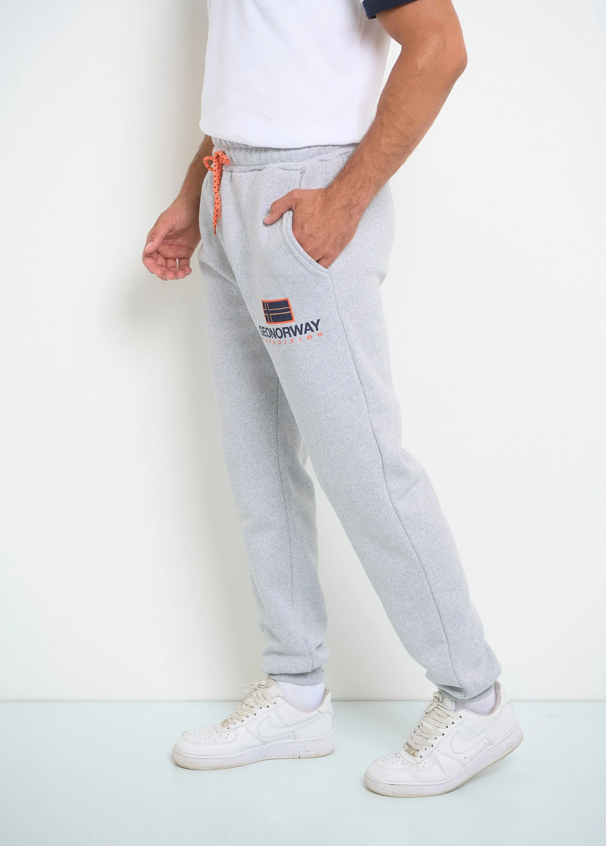 Contrasting tie jogging pants