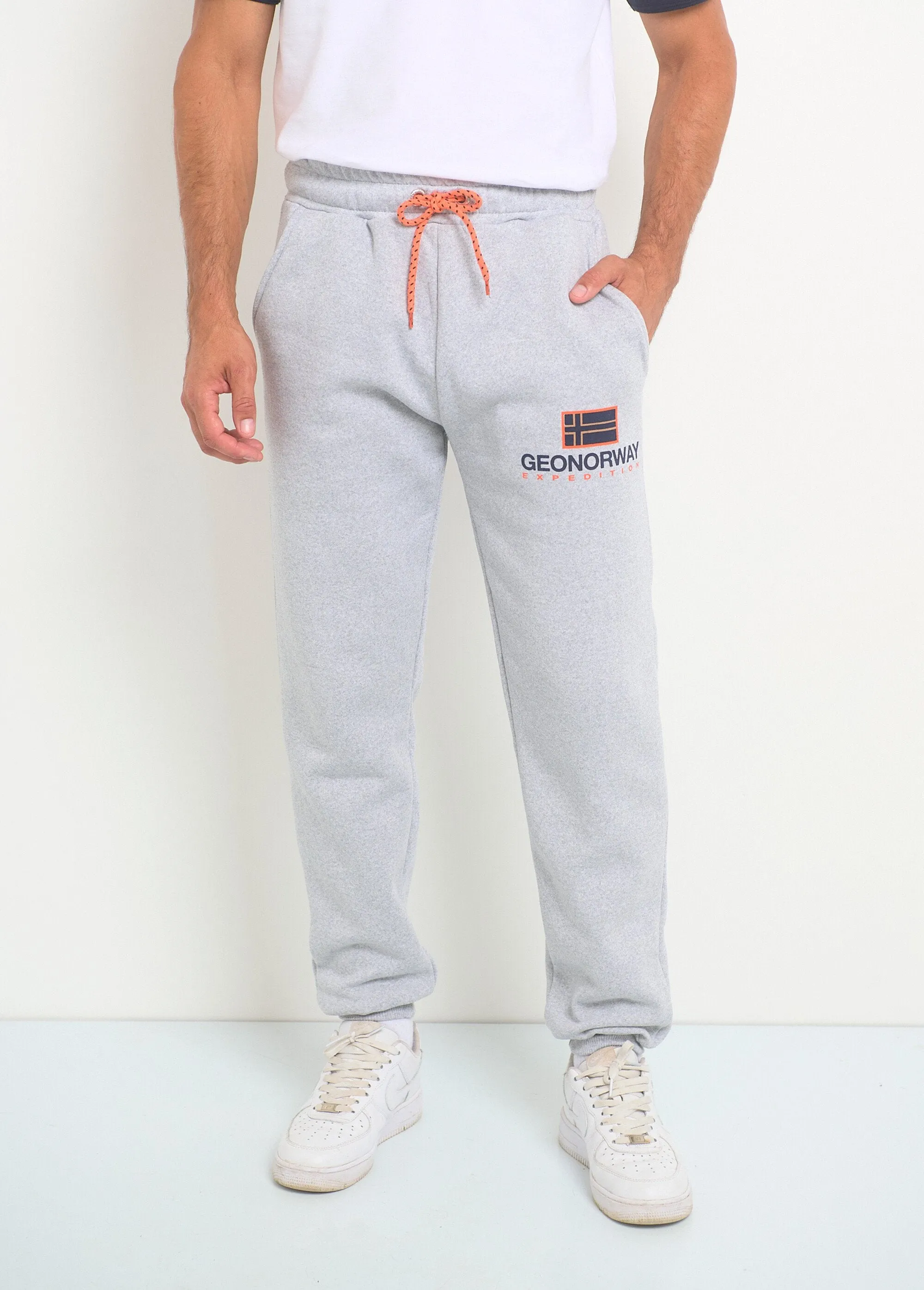 Contrasting tie jogging pants