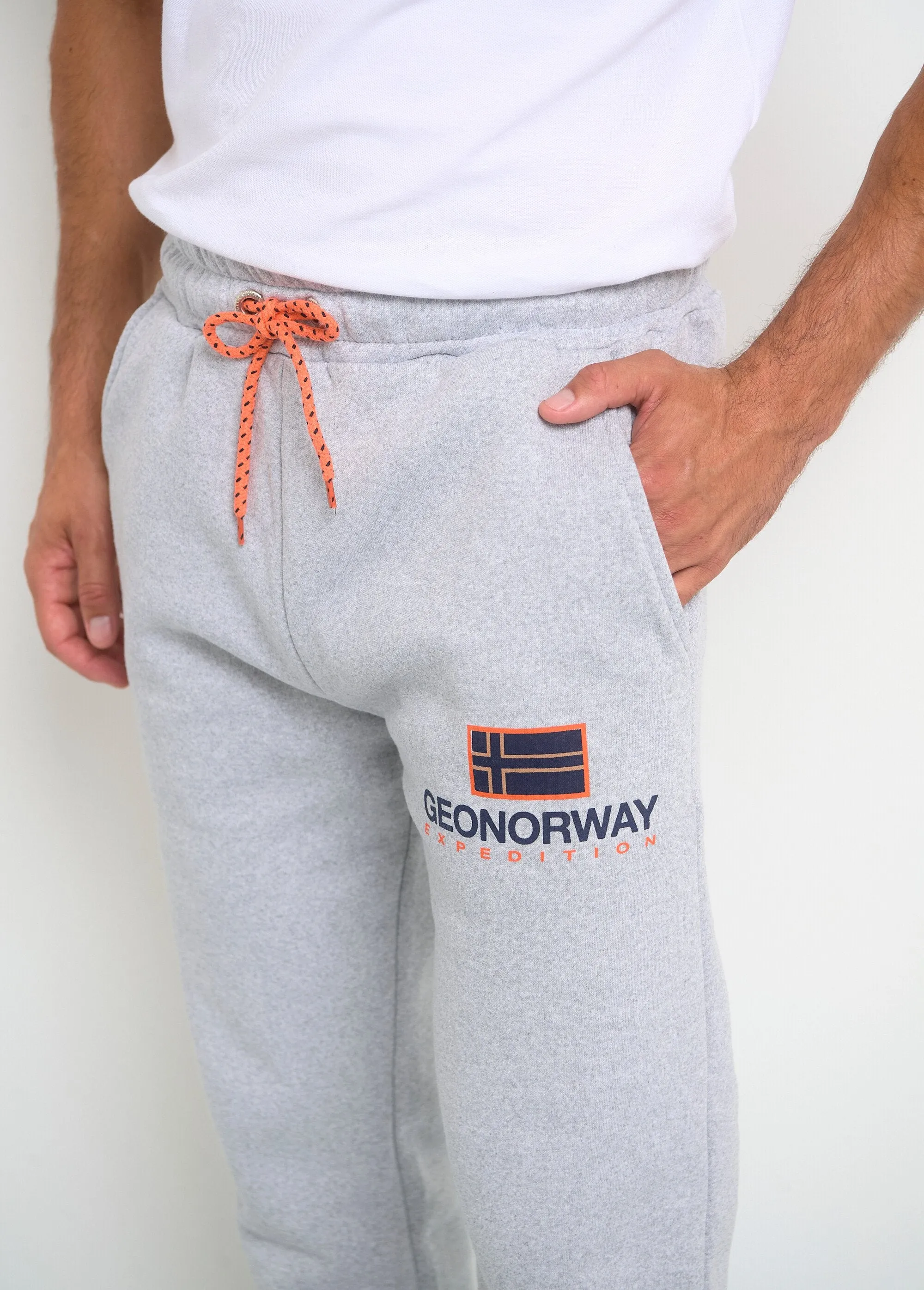 Contrasting tie jogging pants
