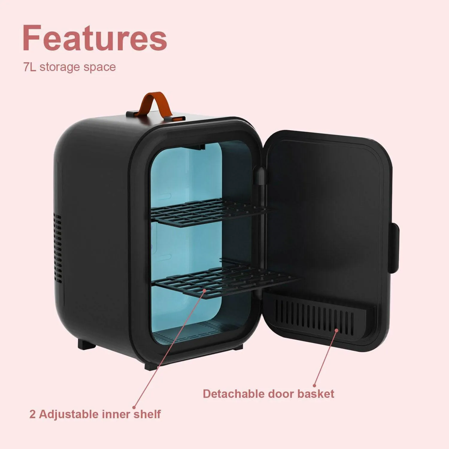 COOSEON® 7L Mini Skincare Fridge - Black