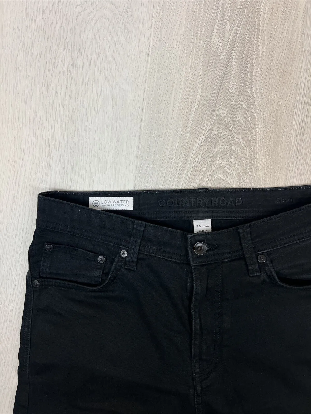 Country Road Denim Mens Black Slim Fit Jeans Size 30 X 33