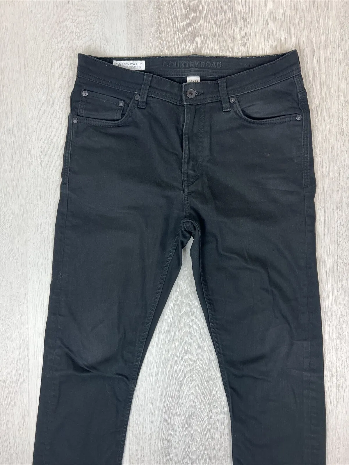 Country Road Denim Mens Black Slim Fit Jeans Size 30 X 33