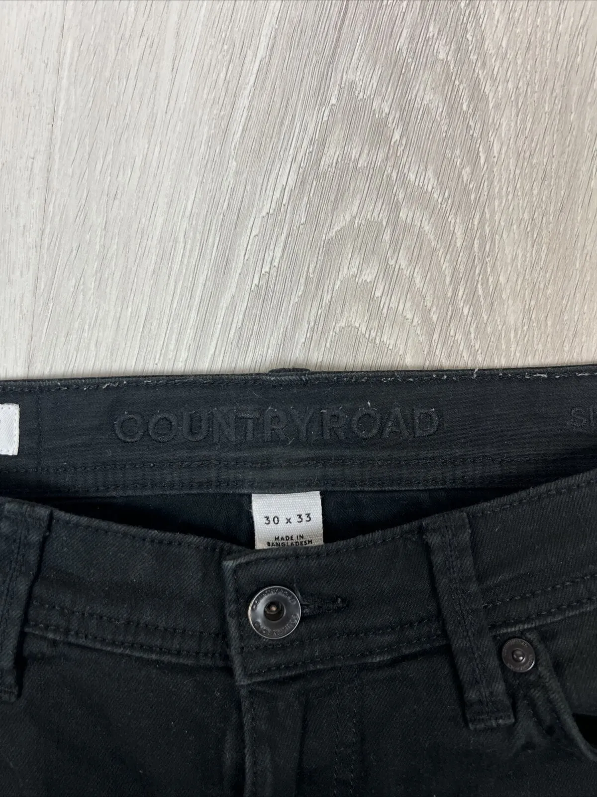 Country Road Denim Mens Black Slim Fit Jeans Size 30 X 33