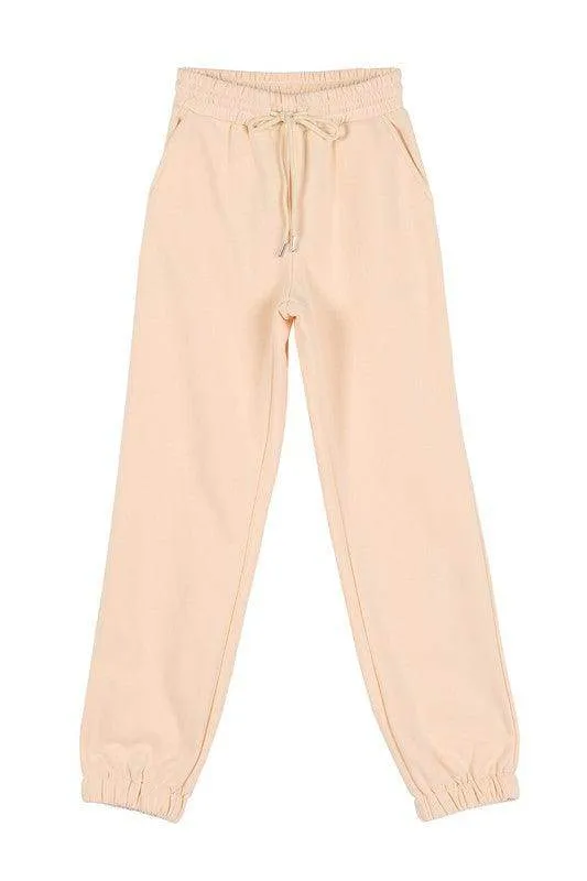 Cream Sweat Jogger Pants