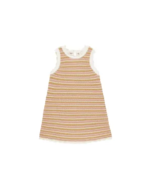 Crochet Tank Mini Dress || Pink Stripe - PINK | Rylee   Cru