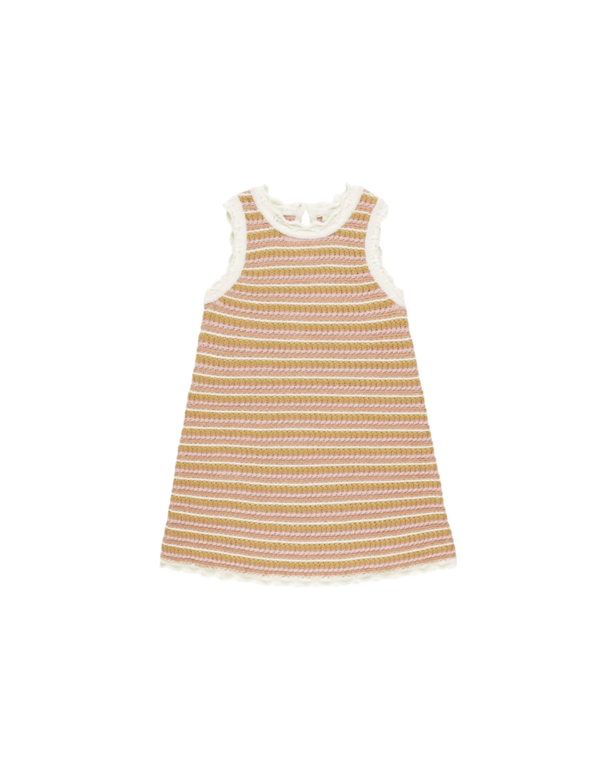 Crochet Tank Mini Dress || Pink Stripe - PINK | Rylee   Cru