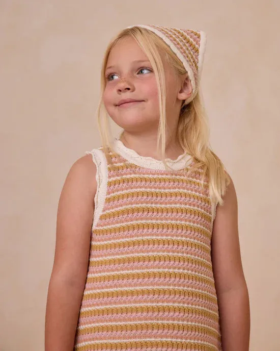 Crochet Tank Mini Dress || Pink Stripe - PINK | Rylee   Cru