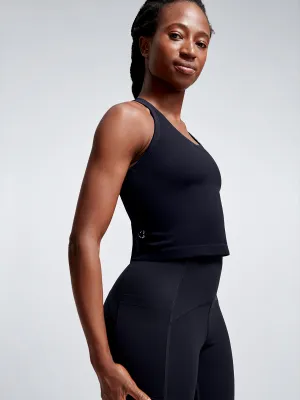 CROPPED MUSCLE TANK (RECYCLED) Black