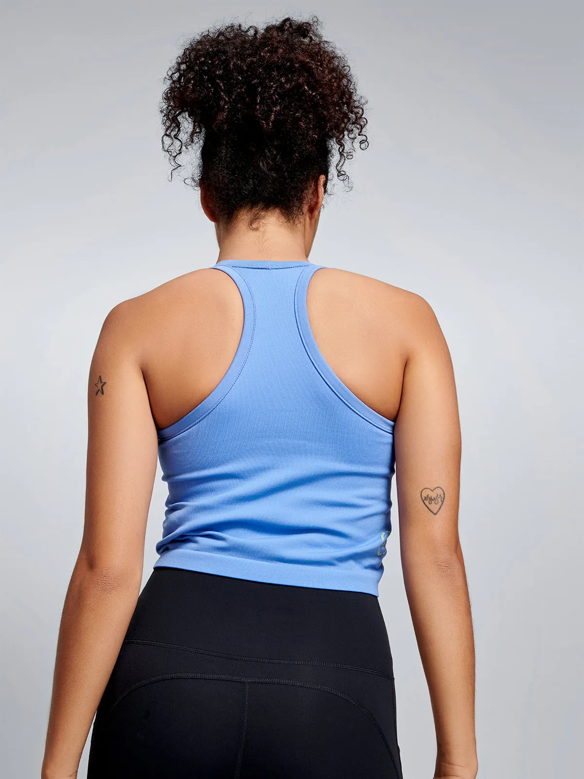 CROPPED MUSCLE TANK (RECYCLED) Vibrant Blue