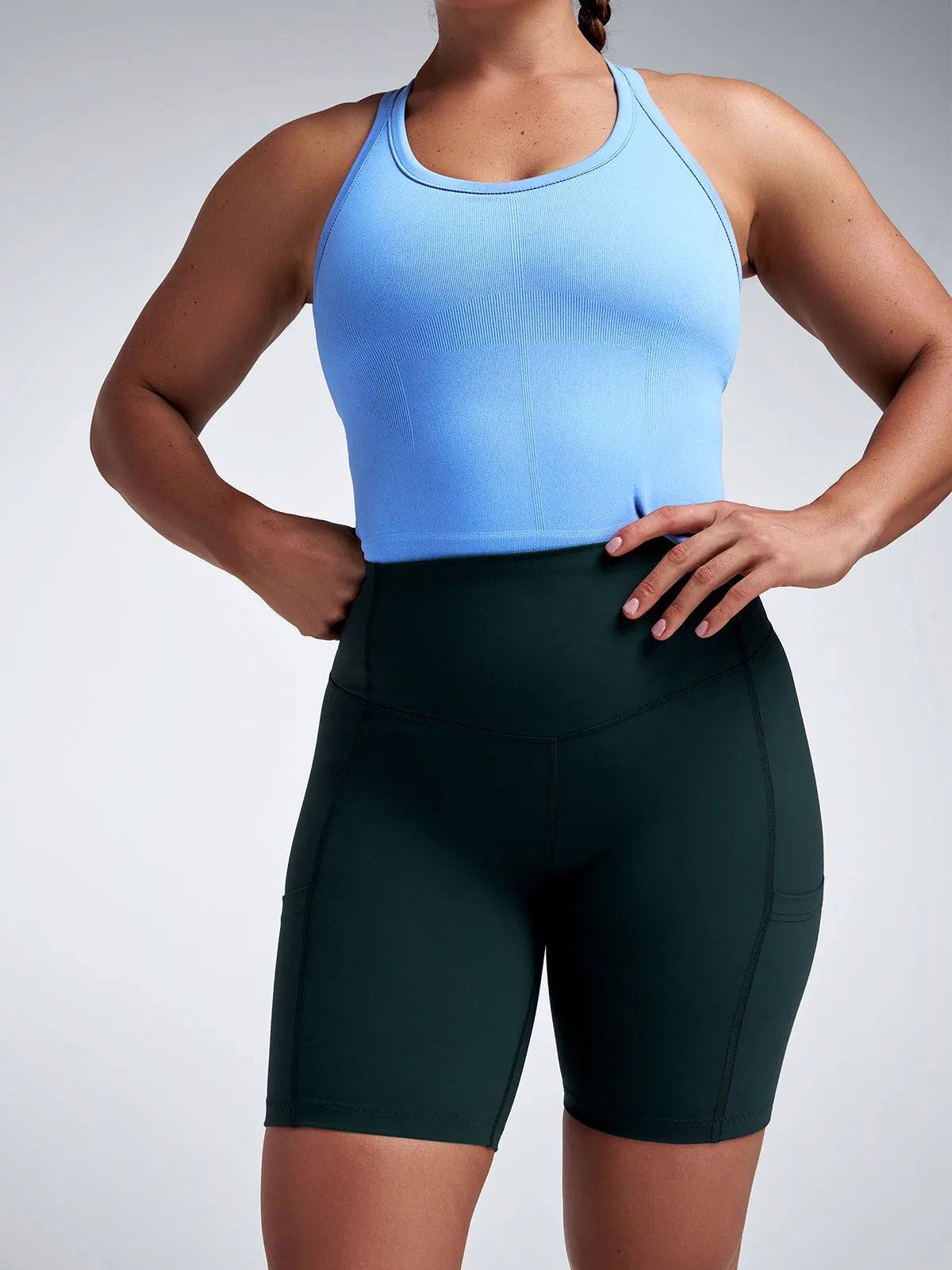 CROPPED MUSCLE TANK (RECYCLED) Vibrant Blue