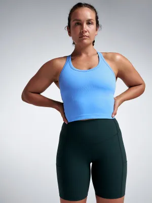 CROPPED MUSCLE TANK (RECYCLED) Vibrant Blue