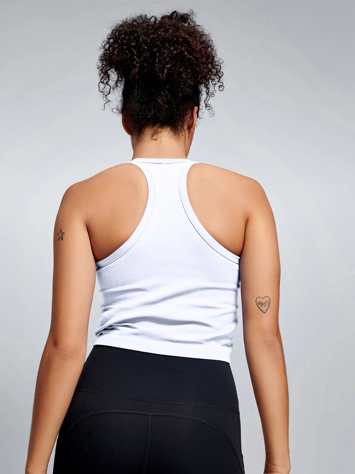 CROPPED MUSCLE TANK (RECYCLED) White