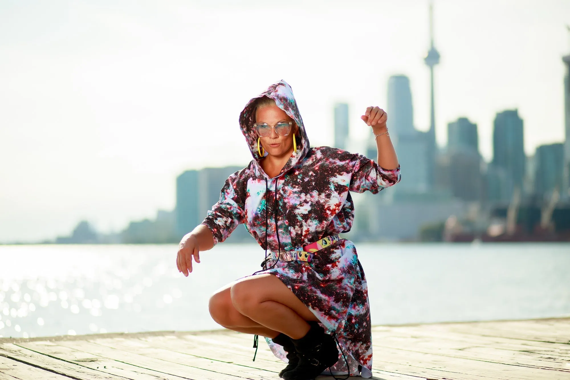 Cuddle Puddle Galaxy Sweater Dress-Pink