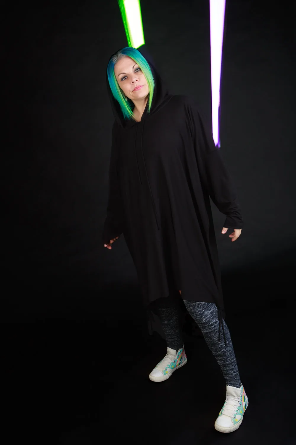 Cuddle Puddle Sweater Dress-Black