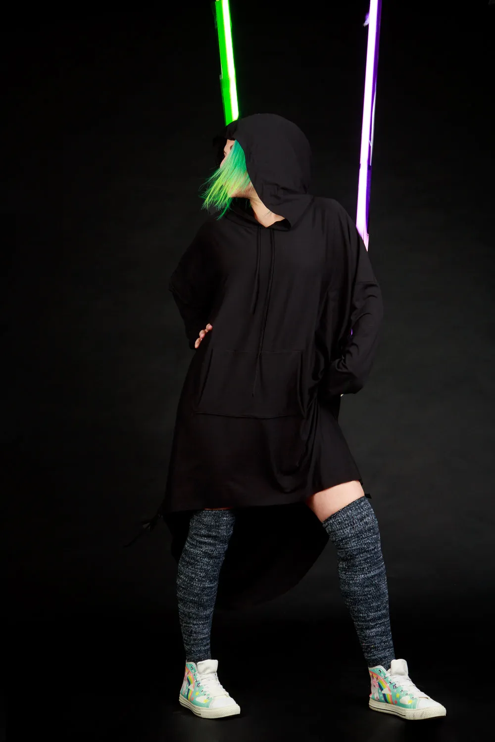Cuddle Puddle Sweater Dress-Black