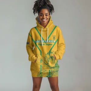 Custom Afro South Africa Soccer Hoodie Dress Go Champions LT15