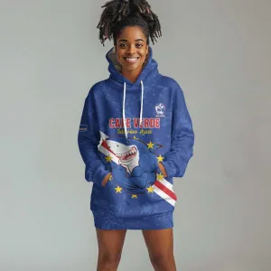 Custom Cabo Verde Football Hoodie Dress Go Tubaroes Azuis LT15