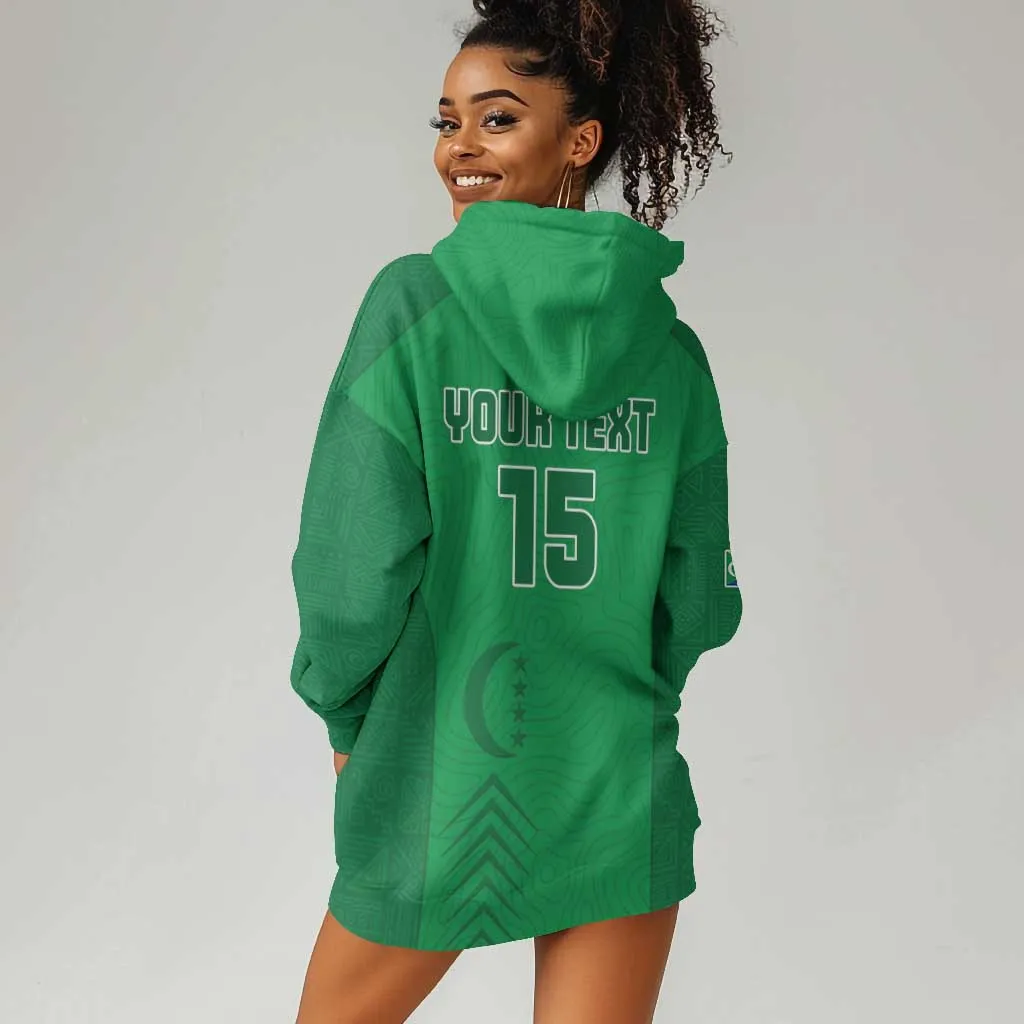 Custom Comoros Football Hoodie Dress Go Les Coelacantes LT15