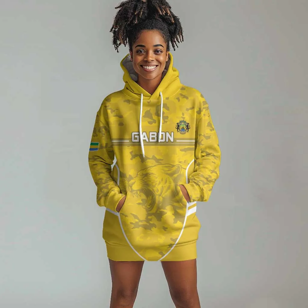 Custom Gabon Football Hoodie Dress Go Les Pantheres LT15