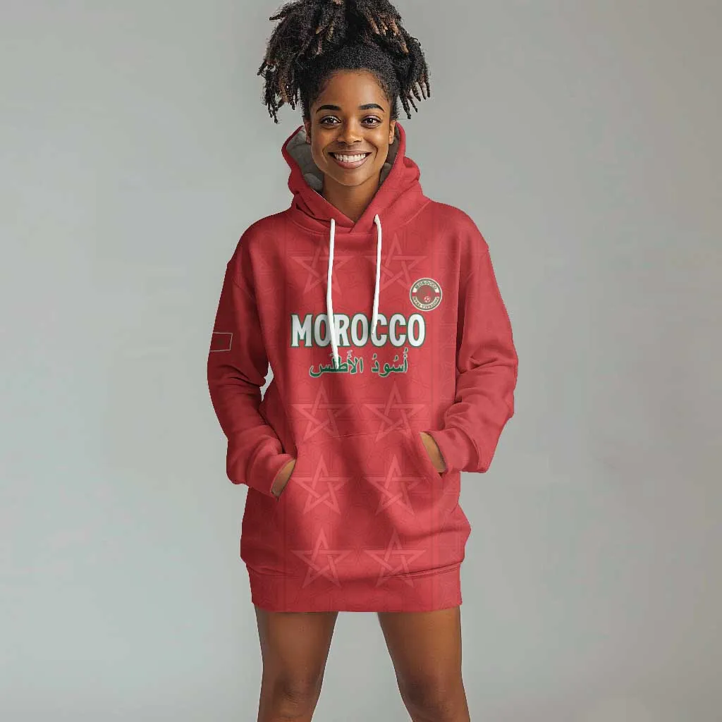 Custom Morocco Football Hoodie Dress Allez les Lions de lAtlas LT15