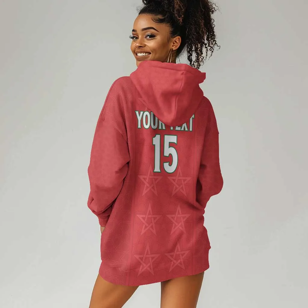 Custom Morocco Football Hoodie Dress Allez les Lions de lAtlas LT15