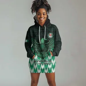 Custom Nigeria Football Hoodie Dress African Pattern LT15
