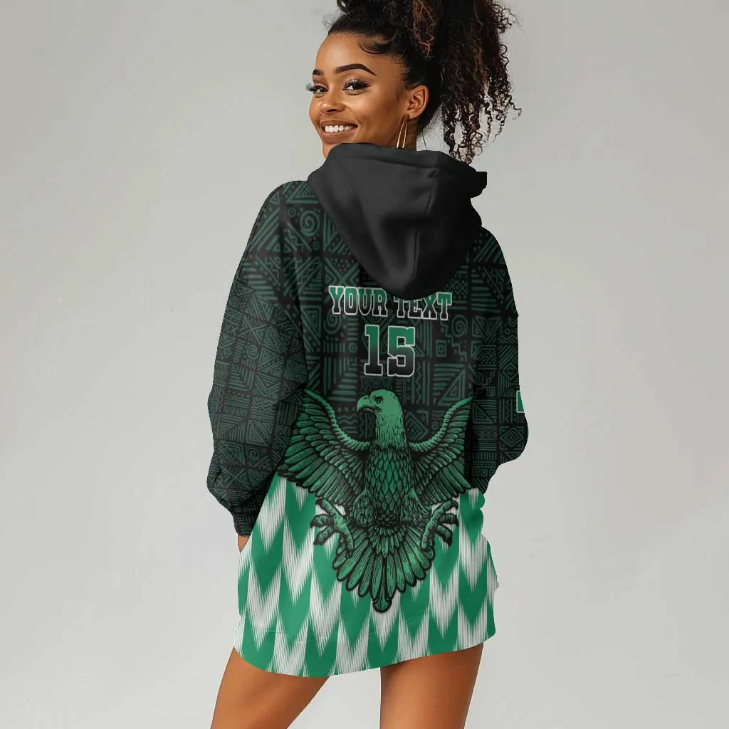 Custom Nigeria Football Hoodie Dress African Pattern LT15