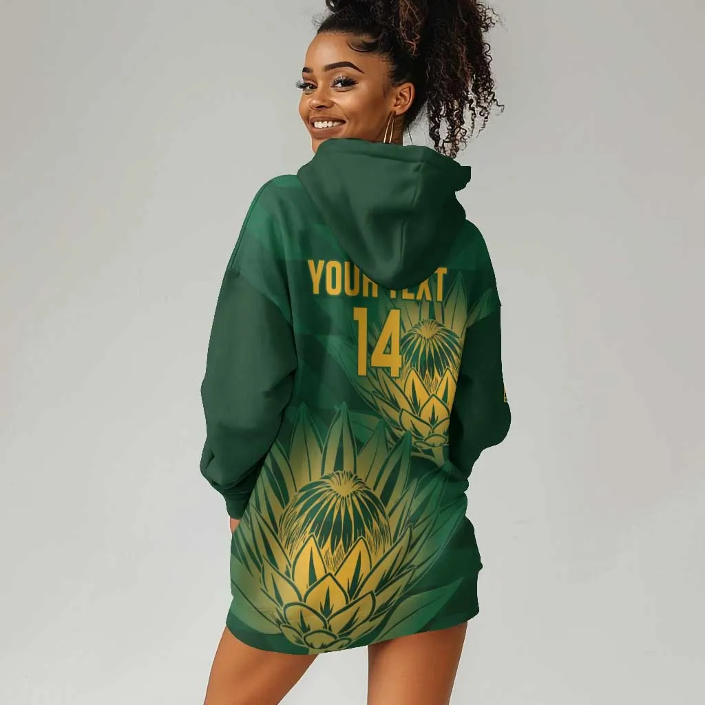 Custom South Africa Cricket Hoodie Dress Go Champions Proteas LT14