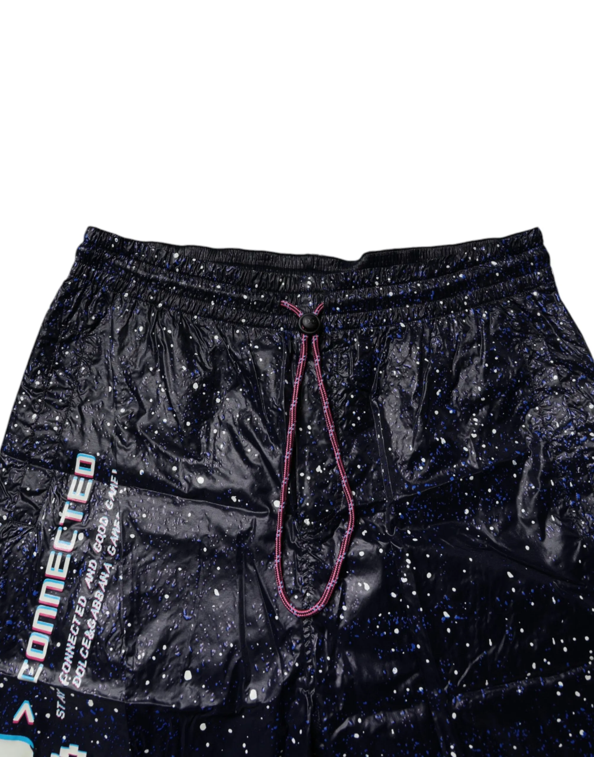 Dark Blue DG Game Print Cotton Jogger Pants