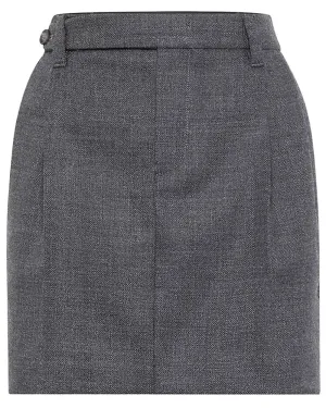 Dark Grey Pleated Mini Skirt